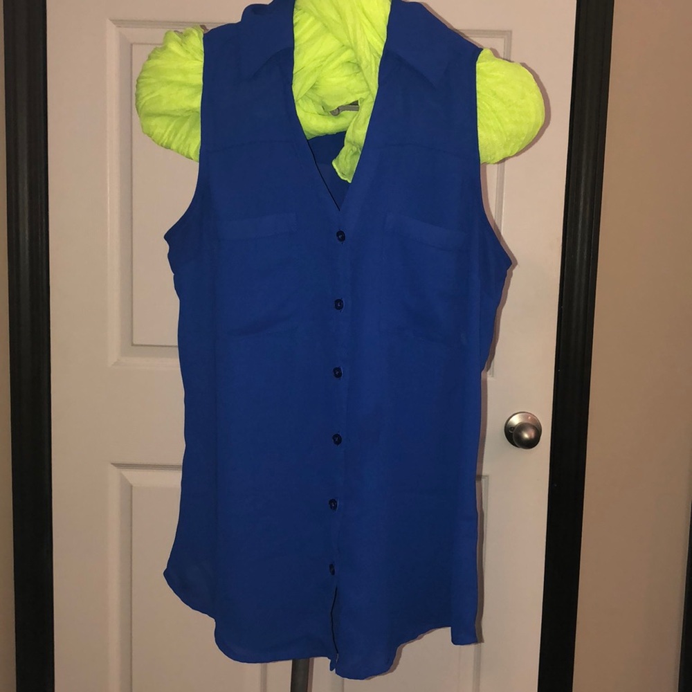 Express portofino shirt XS royal blue